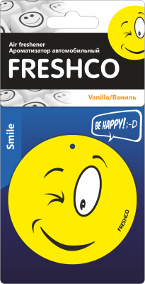 Ароматизатор подвесной картонный Freshco Смайл  Ваниль AZARD PSMB-092