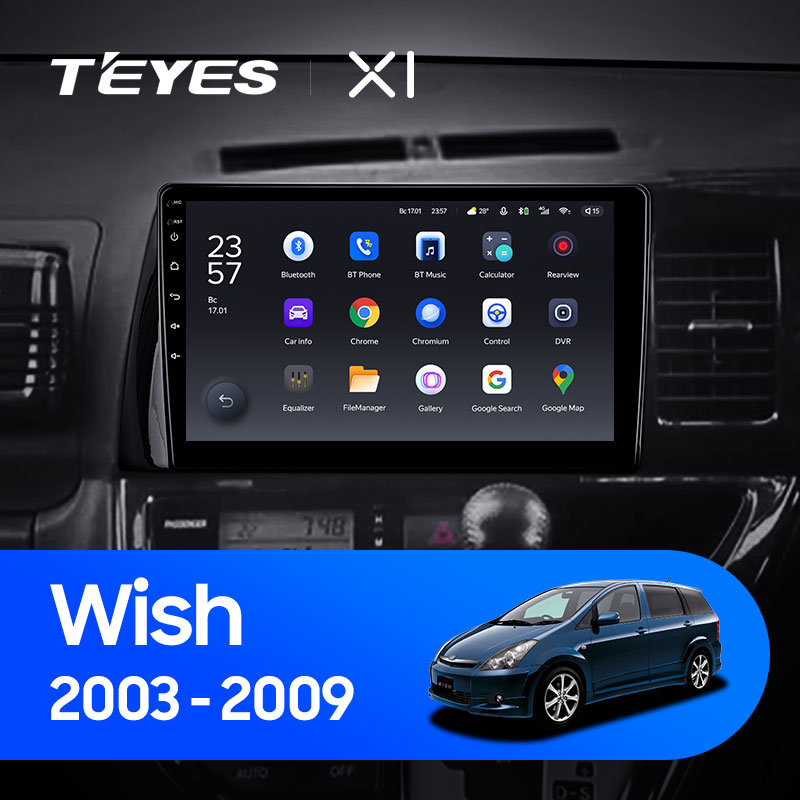 Штатная магнитола Teyes X1 4G 2+32G для Toyota Wish 2003-2009 (Правый руль)