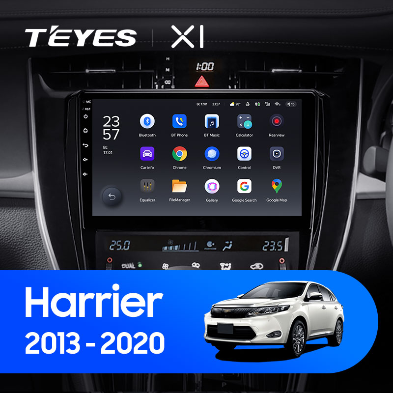 Штатная магнитола Teyes X1 4G 2+32G для Toyota Harrier 2013-2020 (Правый руль)