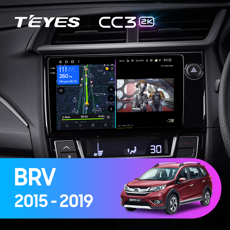Штатная магнитола Teyes CC3-2K 4+32G для Honda BRV 2015-2019