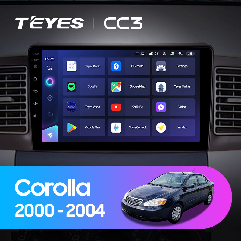 Штатная магнитола Teyes CC3L 4+32G для Toyota Corolla 2000-2004 Штатная магнитола Teyes CC3L 4+32G для Toyota Corolla 2000-2004
