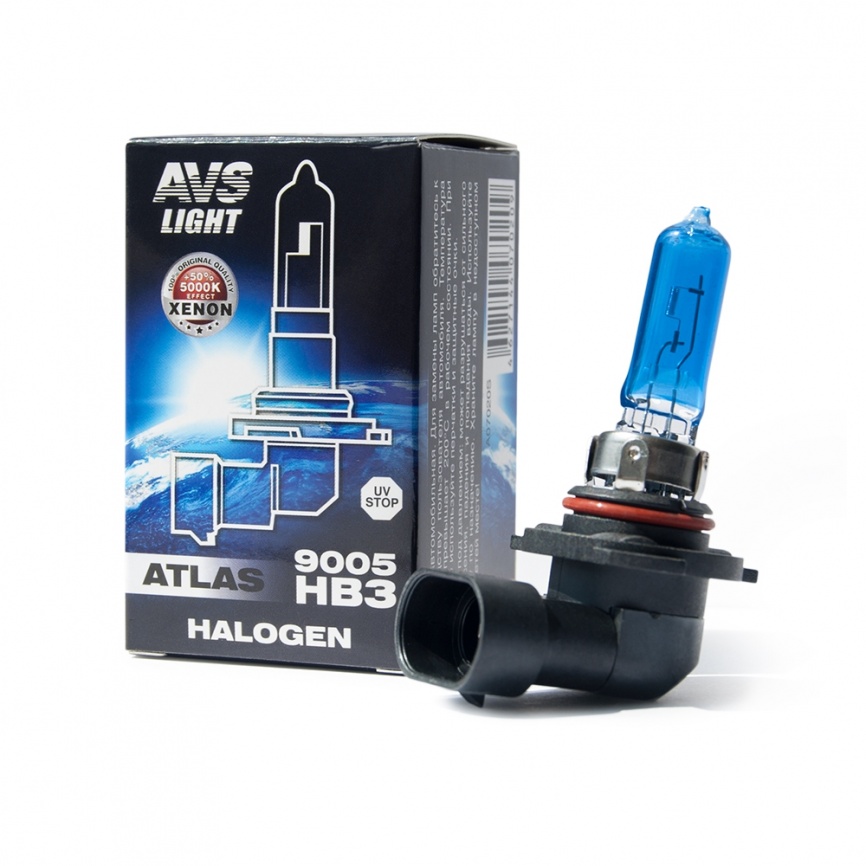 Лампа галогенная AVS ATLAS BOX /5000К/ HB3/9005.12V.65W (1 шт.)