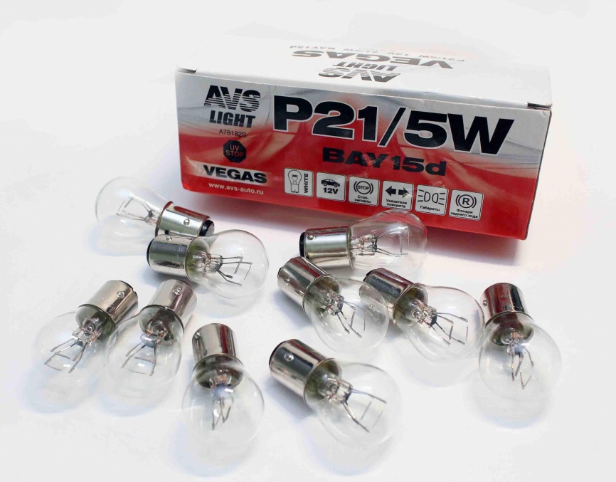 Лампа AVS Vegas 12V. P21/5W (BAY15D) 1шт