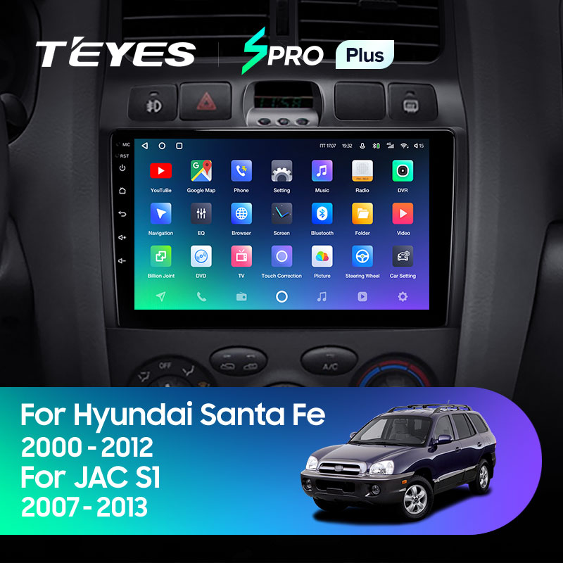 Штатная магнитола Teyes SPRO 4+32G для Hyundai Santa Fe SM 2000-2012