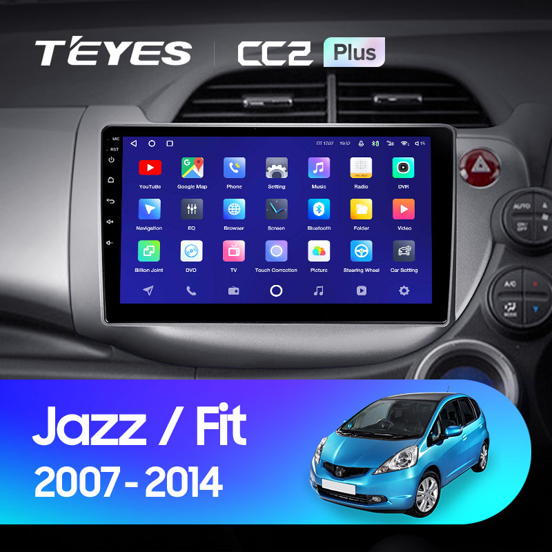 Штатная магнитола Teyes CC2 4+32G для Jazz Fit 2007-2014 (Правый руль)
