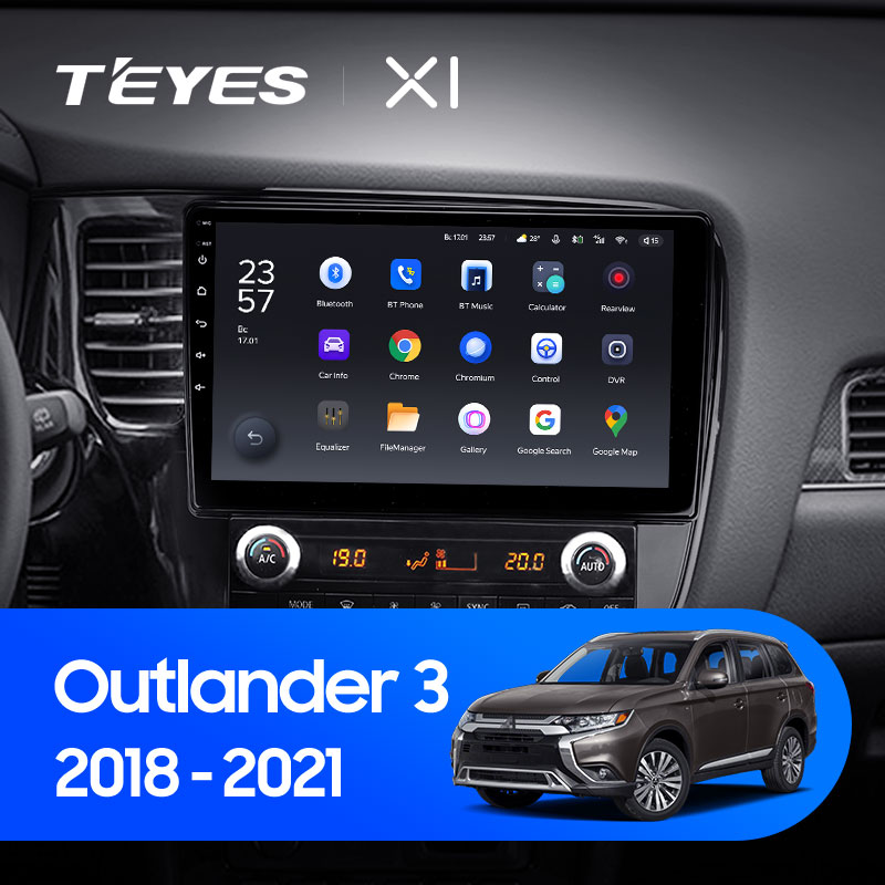 Штатная магнитола Teyes X1 4G 2+32G  для Outlander 2018-2021 ТИП-B
