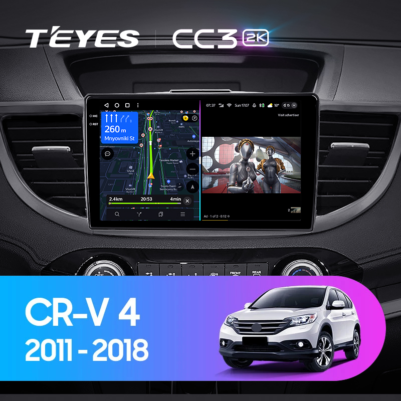Штатная магнитола Teyes CC3-2K 128G  для CR-V 2011-2018 ТИП-A