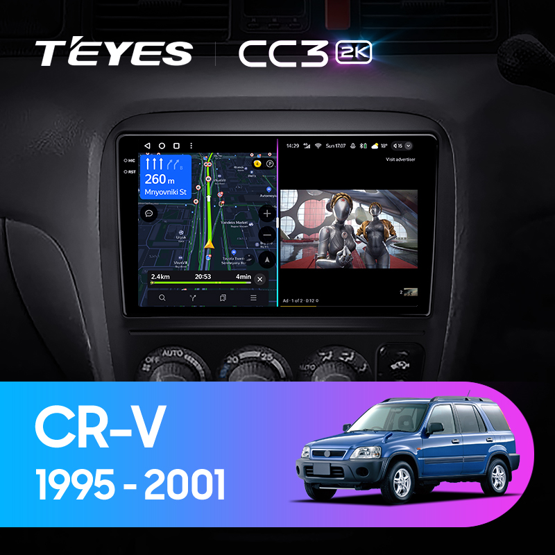 Штатная магнитола Teyes CC3-2K-360 128G для CR-V 1995-2001