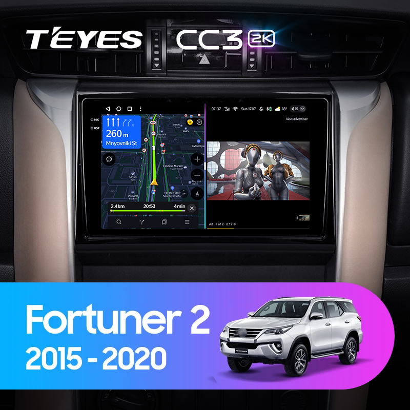 Штатная магнитола Teyes CC3-2K 64G для Toyota Fortuner 2015-2020
