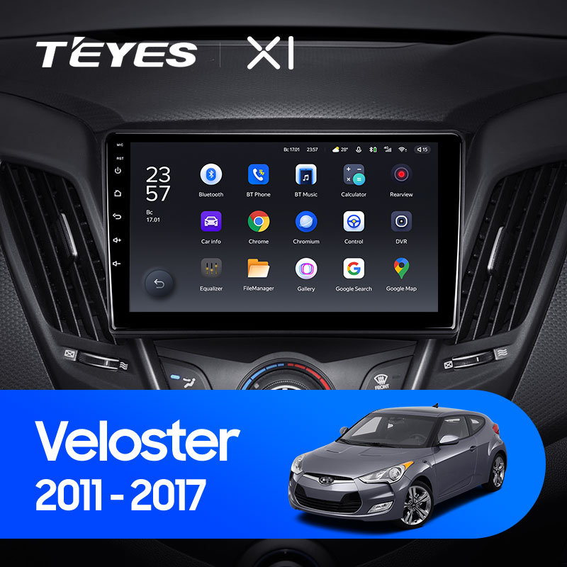 Штатная магнитола Teyes X1 4G 2+32G  для Hyundai Veloster 2011-2017 ТИП-B