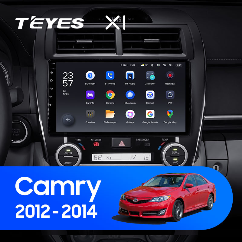 Штатная магнитола Teyes X1 4G 2+32G для Toyota Camry 2011-2014 (Правый руль)
