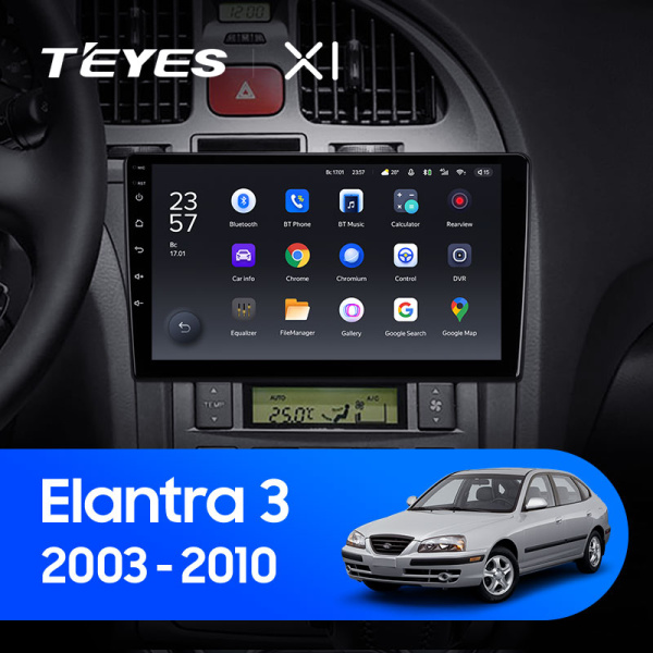 Штатная магнитола Teyes X1 4G 2+32G для Hyundai Elantra 3 2003-2010