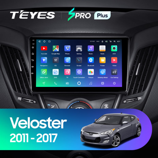 Штатная магнитола Teyes SPRO 3+32G  для Hyundai Veloster 2011-2017 ТИП-B