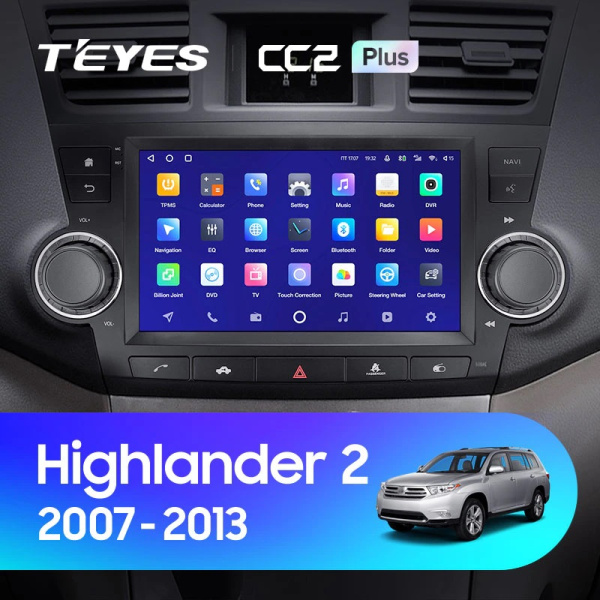 Штатная магнитола Teyes CC2 4+32G для Toyota Highlander 2007-2013 (Правый руль)