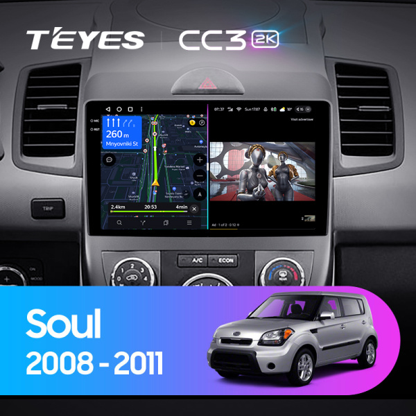 Штатная магнитола Teyes CC3-2K 3+32G для Soul 2008-2013