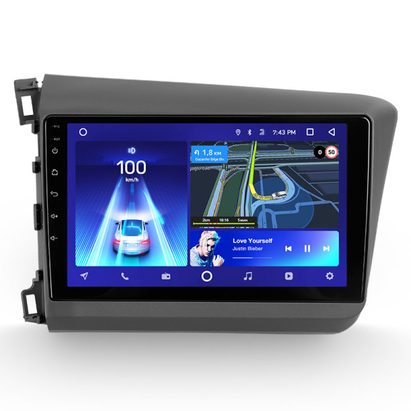 Штатная рамка (без дисплея) Teyes для  Honda Civic 9 FB FK FD 2011-2015 (Для экрана 9")