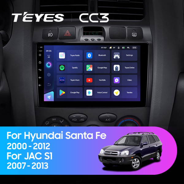 Штатная магнитола Teyes CC3L 3+32G для Hyundai Santa Fe SM 2000-2012 Штатная магнитола Teyes CC3L 3+32G для Hyundai Santa Fe SM 2000-2012