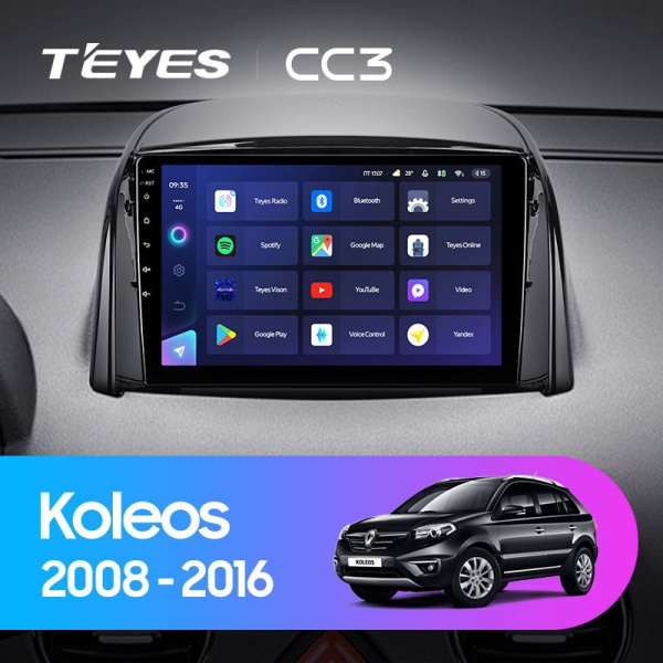 Штатная магнитола Teyes CC3 4/64 Renault Koleos (2008-2016)