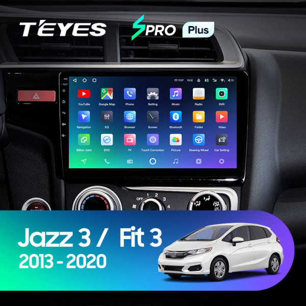 Штатная магнитола Teyes SPRO 3+32G  для Jazz Fit 2013-2020 ТИП-A