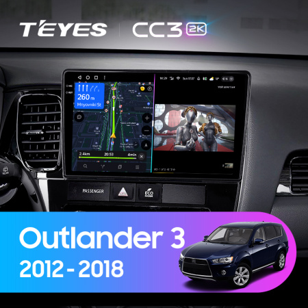 Штатная магнитола Teyes CC3-2K 4+32G  для Outlander 2012-2018 ТИП-A