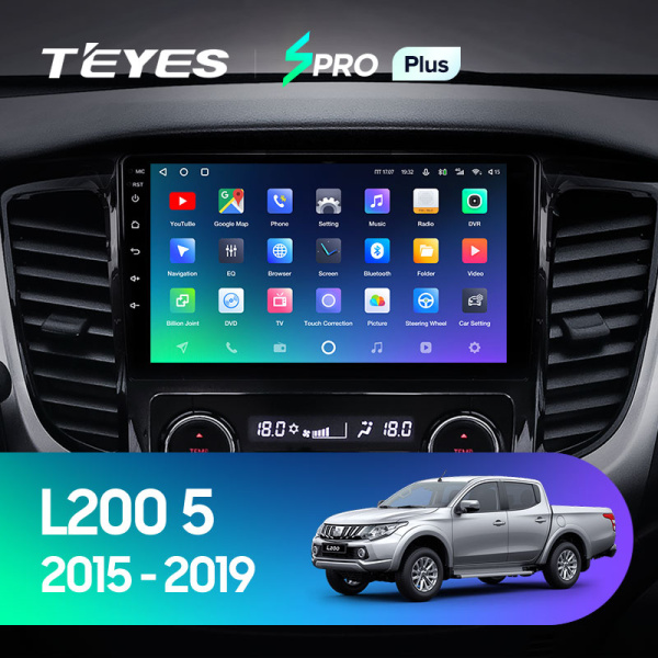Штатная магнитола Teyes SPRO 3+32G  для L200 5 2015-2019 ТИП-F2