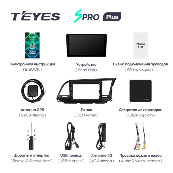Штатная магнитола Teyes SPRO 3+32G  для Hyundai Elantra 6 2015-2019 ТИП-A