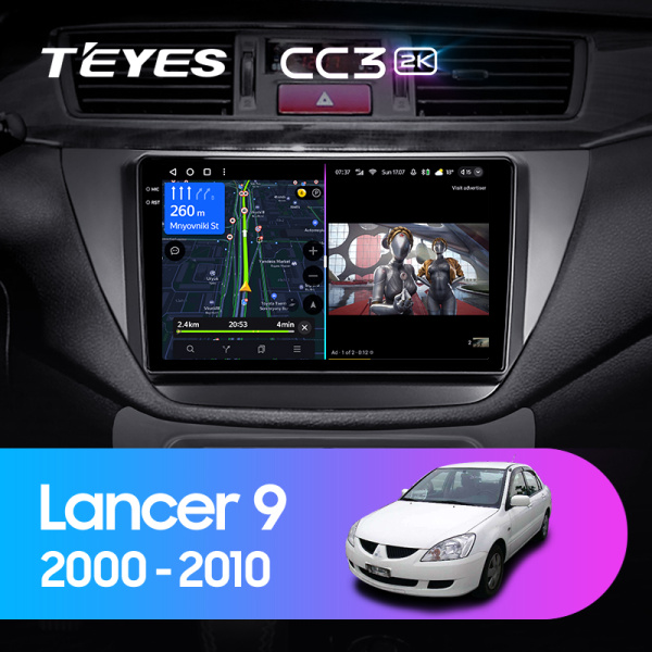 Штатная магнитола Teyes CC3-2K 64G для Lancer 2000-2010