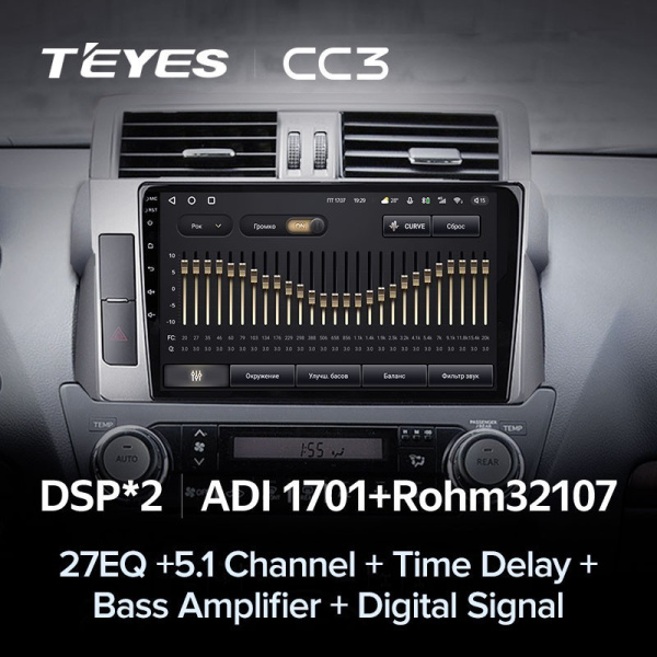 Штатная магнитола Teyes CC3 360 6/128 Toyota Land Cruiser Prado 150 (2013-2017)