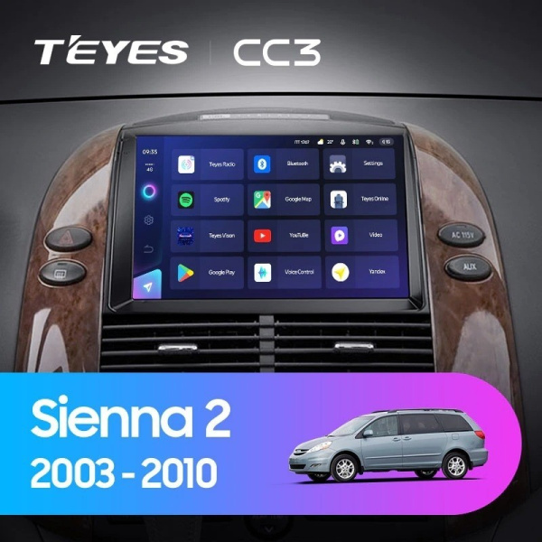 Штатная магнитола Teyes CC3 360 6/128 Toyota Sienna 2 II XL20 (2003-2010)