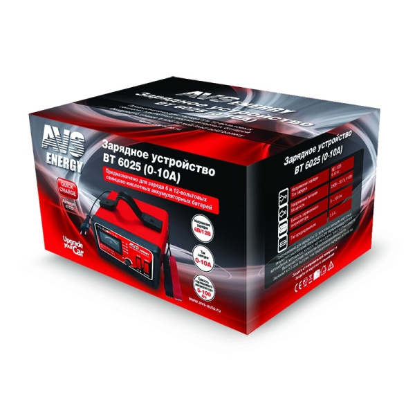 Зарядное устройство для автомобильного аккумулятора AVS BT-6025 (10A) 6/12V