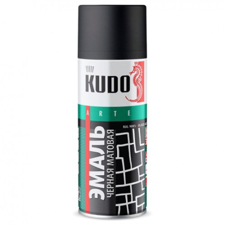 KUDO KU-1102 Эмаль черная матовая 520 мл (аэрозоль)