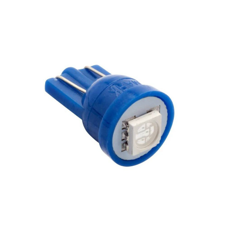 Светодиод 12V T10 1SMD W2,1x9,5D BLUE "Маяк" (габарит, повторитель поворота)