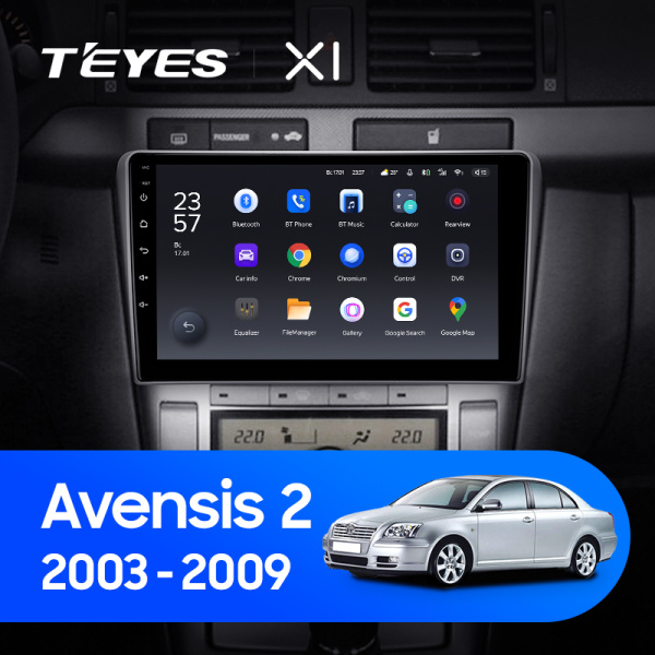 Штатная магнитола Teyes X1 4G 2+32G для Toyota Avensis 2003-2009