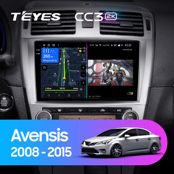 Штатная магнитола Teyes CC3-2K 3+32G для Toyota Avensis 2008-2015