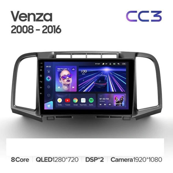 Штатная магнитола Teyes CC3 3/32 Toyota Venza 2008-2016