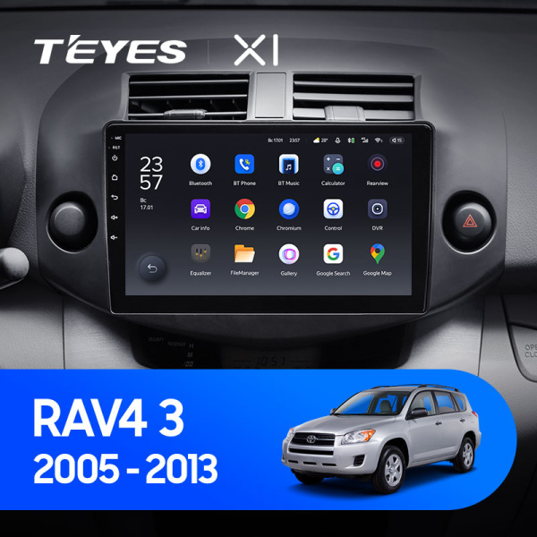 Штатная магнитола Teyes X1 4G 2+32G для Toyota RAV4 2005-2013