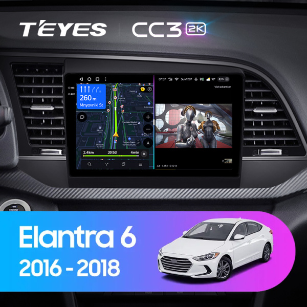 Штатная магнитола Teyes CC3-2K 3+32G  для Hyundai Elantra 6 2016-2018 ТИП-B
