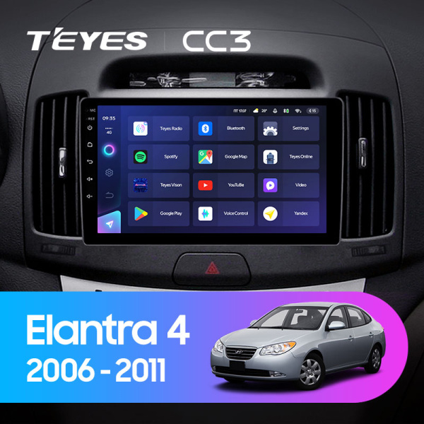 Штатная магнитола Teyes CC3L 3+32G для Hyundai Elantra 4 2006-2011 Штатная магнитола Teyes CC3L 3+32G для Hyundai Elantra 4 2006-2011