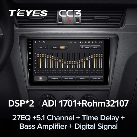 Штатная магнитола Teyes CC3 360 6/128 Skoda Rapid NH3 NH1 (2012-2020)
