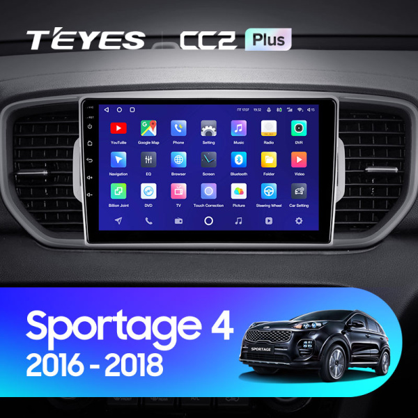Штатная магнитола Teyes CC2 4+32G  для Sportage 2016-2018 ТИП-B