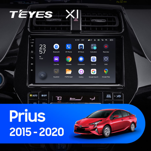 Штатная магнитола Teyes X1 4G 2+32G для Toyota Prius 2015-2020 (Правый руль)