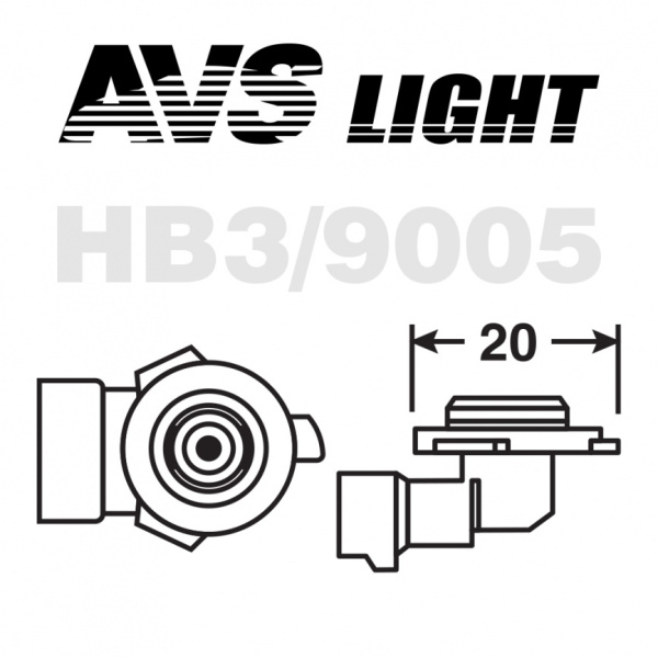 Лампа галогенная AVS SIRIUS NIGHT WAY HB3/9005.12V.65W Plastic box -2 шт.