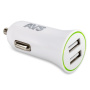 USB автомобильное зарядное устройство AVS 2 порта UC-522 (2,4А, белый)