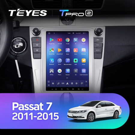 Штатная магнитола Tesla style Teyes TPRO 2 Volkswagen Passat 7 B7 NMS (2011-2015)