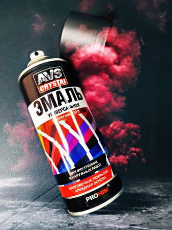 Эмаль универсальная алкид. (черный матовый) (аэрозоль) 520 мл AVS AVK-501