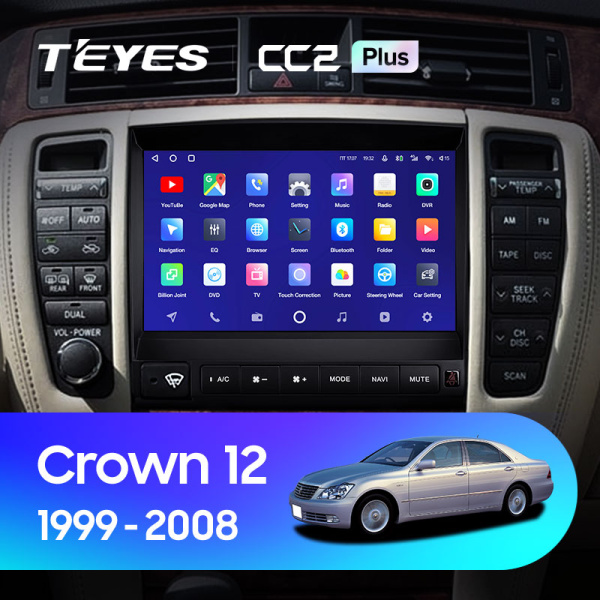 Штатная магнитола Teyes CC2 4+32G для Toyota Crown 1999-2008 (Правый руль)