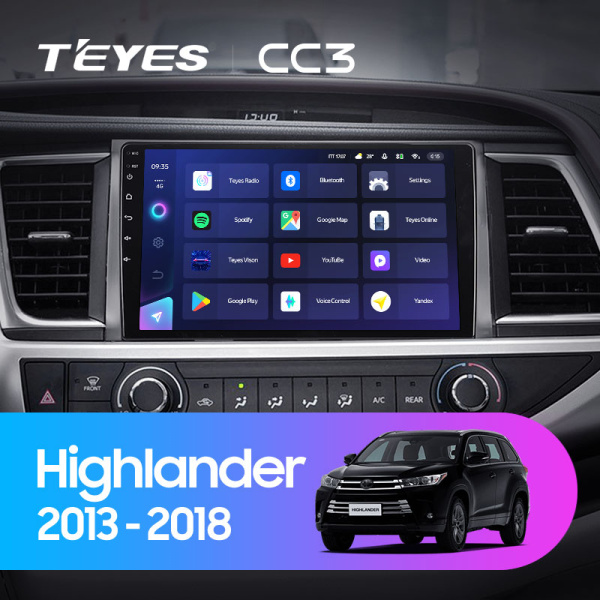 Штатная магнитола Teyes CC3L 4+32G для Toyota Highlander 2013-2019 (Правый руль) Штатная магнитола Teyes CC3L 4+32G для Toyota Highlander 2013-2019 (Правый руль)