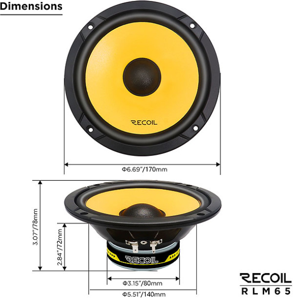 Recoil Audio Yellow RLM65, компонентная акустическая система