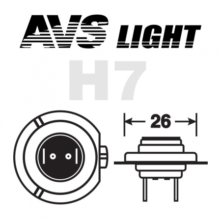Лампа галоген AVS H7 12V55W SIRIUS/NIGHT WAY/ PB 2шт (комплект)