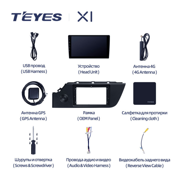 Штатная магнитола Teyes X1 4G 2+32G для Kia RIO 4 2020-2021